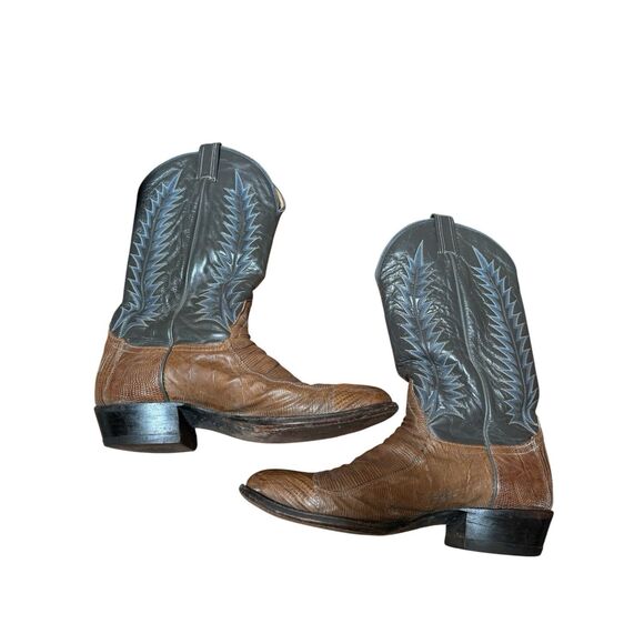 Vintage Tony Lama Exotic Cowboy Boots Mens Sz 10 D Style 8550 Gold Label USA main image 6
